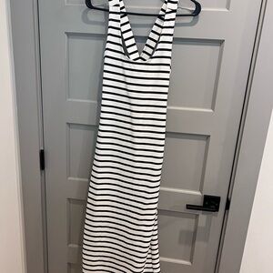 Black and White Striped Maxi Dress